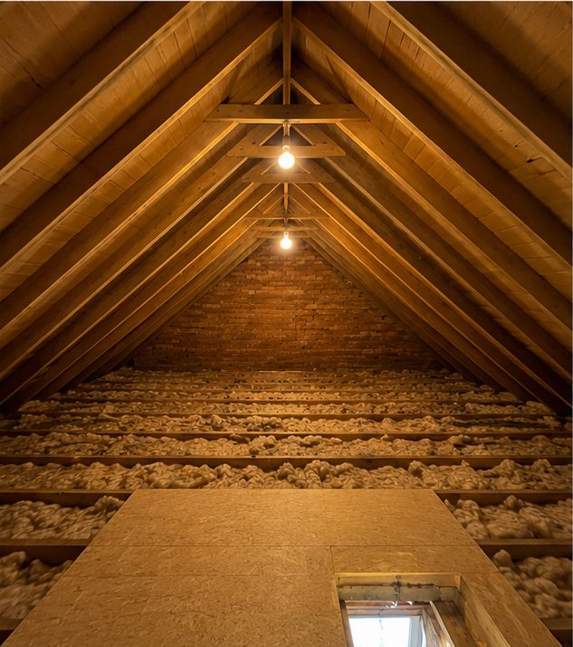 Before: the loft of a 1960s townhouse with a room in the roof in Nottingham, ahead of the multifoil installation